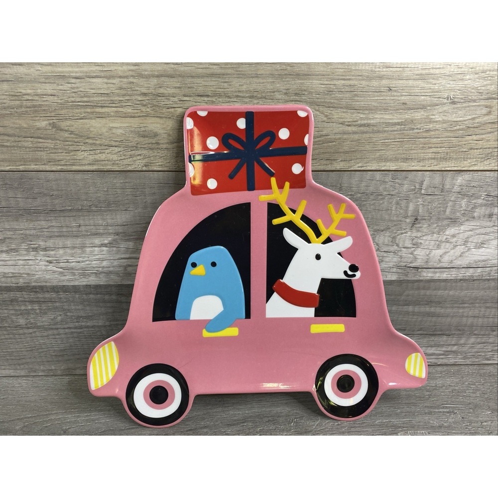 Car Shape Melamine Plate Penguin Reindeer Christmas Serving‎ Wondershop